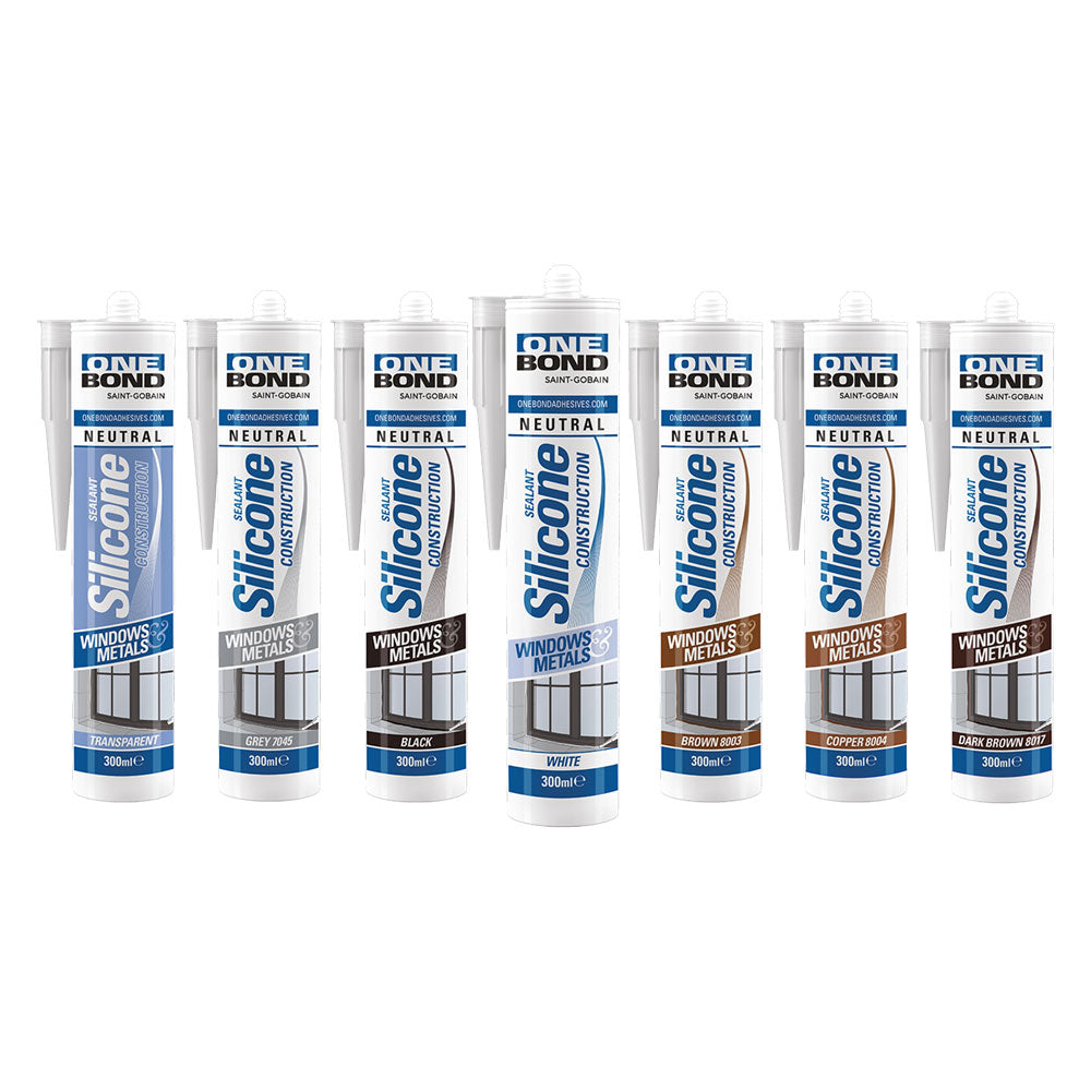 SILICONE NEUTRO 'CONSTRUCTION'  grigio (RAL 7045) ml 300- 12 pezzi  - ONEBOND