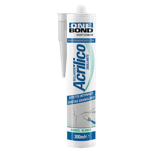SILICONE ACRILICO EFFETTO RUVIDO  bianco ml 300- 12 pezzi  - ONEBOND
