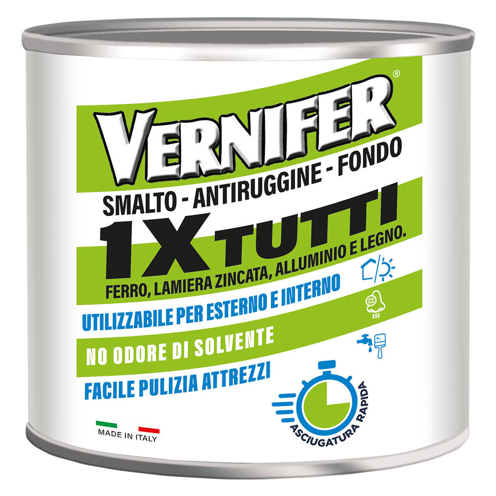 VERNICE ANTIRUGGINE ACRILICA 'VERNIFER 1 X TUTTI' Ml. 500 - nero brillante (4602)  - AREXONS