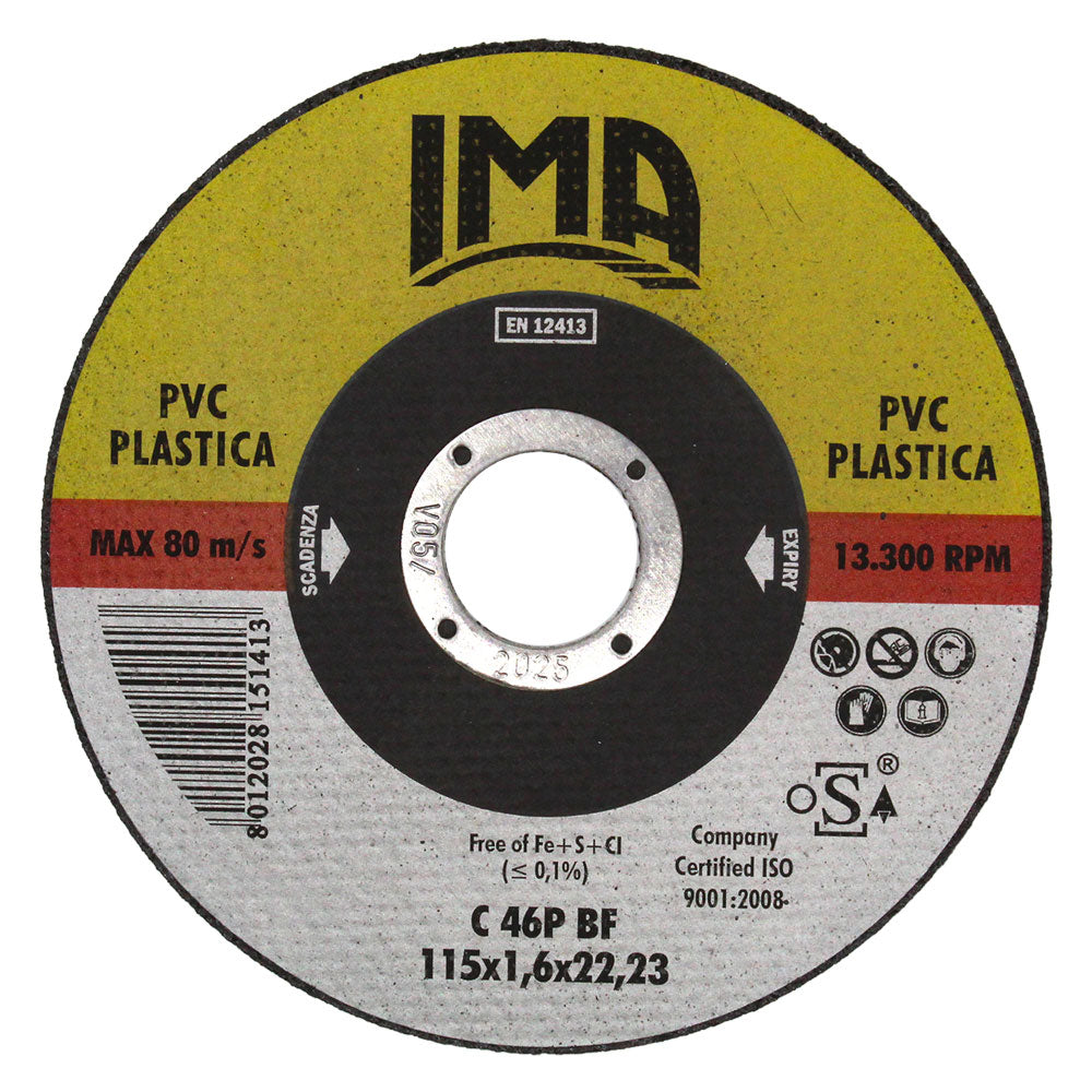 MOLA ABRASIVA PER PLASTICA/PVC 'GOLD' Ã¸ 115 x 1,6- 50 pezzi