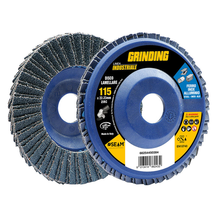 DISCO LAMELLARE PER ACCIAIO INOX 'GRINDING LINEA INDUSTRIALE' ø 115 gr. 120- 10 pezzi  - GRINDING