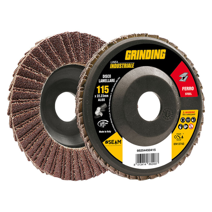 DISCO LAMELLARE PER FERRO 'GRINDING LINEA INDUSTRIALE' ø 115 gr. 40- 10 pezzi  - GRINDING