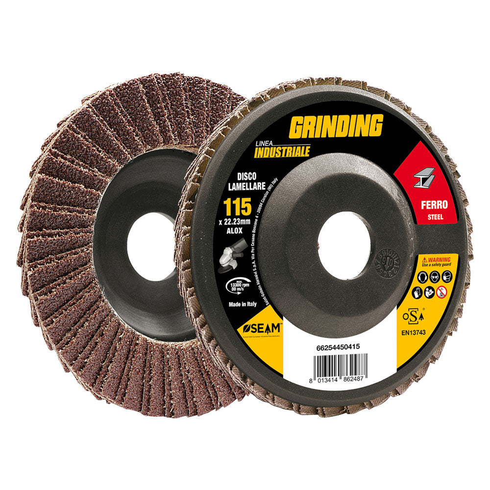 DISCO LAMELLARE PER FERRO 'GRINDING LINEA INDUSTRIALE' ø 115 gr. 120- 10 pezzi  - GRINDING