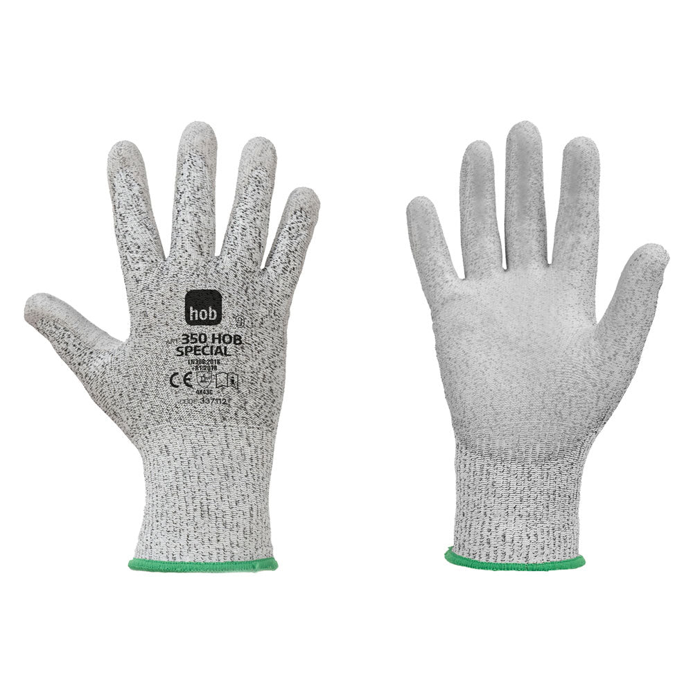 GUANTI POLIESTERE/POLIETILENE '350 HOB SPECIAL' Tg. 8 - colore grigio- 12 coppia  - NERI