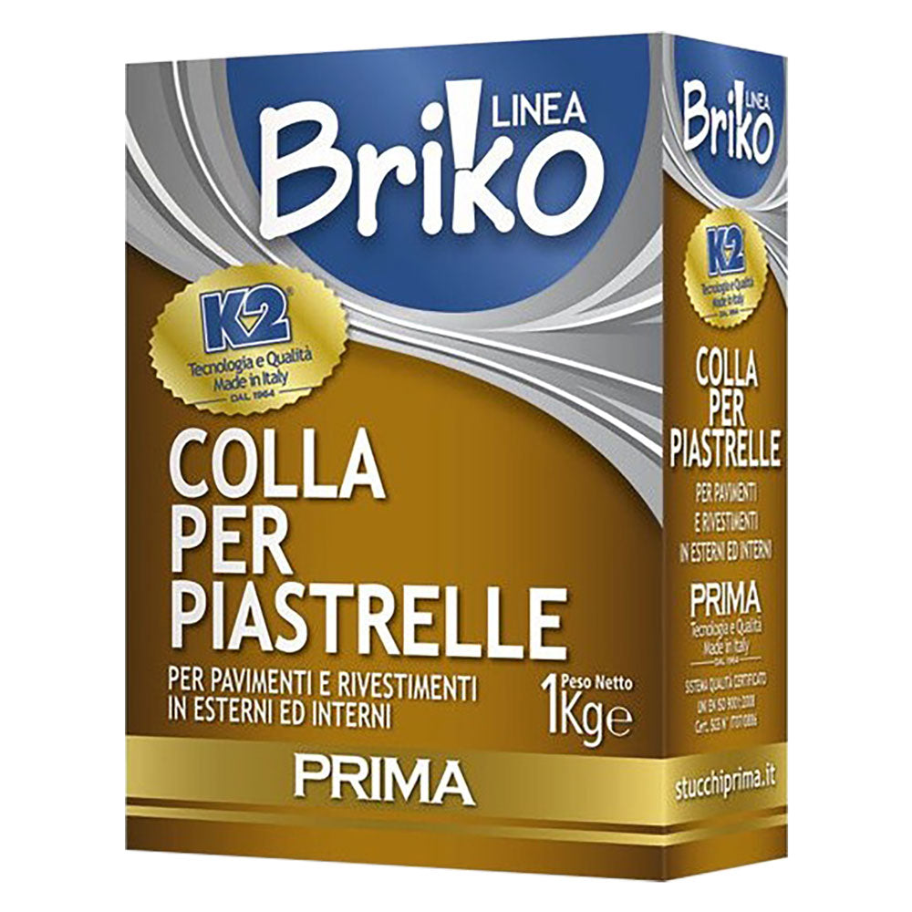 COLLANTE IN POLVERE PER PIASTRELLE 'BRIKO K2' Kg. 1 - scatola- 12 pezzi  - K2