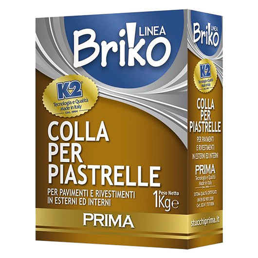 COLLANTE IN POLVERE PER PIASTRELLE 'BRIKO K2' Kg. 1 - scatola- 12 pezzi  - K2