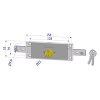 SERRATURA CENTRALE PER SERRANDA '2260' catenaccio diritto  - SECUREMME