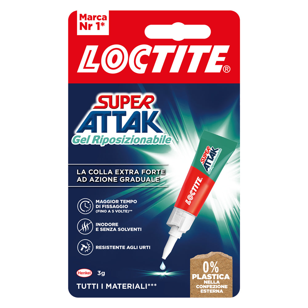 SUPER ATTAK 'GEL RIPOSIZIONABILE' gr. 3- 12 pezzi  - LOCTITE