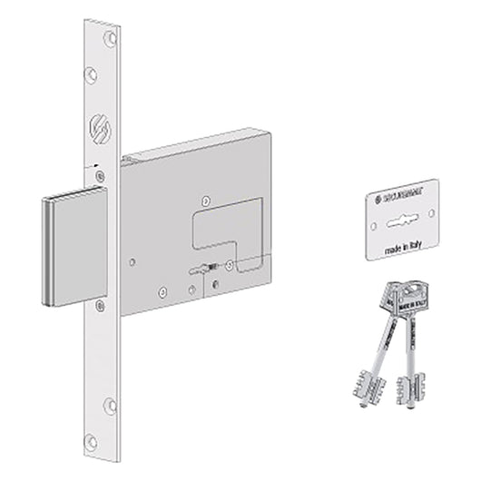 SERRATURA A DOPPIA MAPPA DA INFILARE PER FASCIA PER FERRO '2031' E 60 - 4 mandate / corsa 40 mm  - SECUREMME