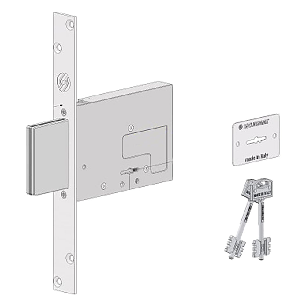 SERRATURA A DOPPIA MAPPA DA INFILARE PER FASCIA PER FERRO '2031' E 70 - 4 mandate / corsa 40 mm  - SECUREMME
