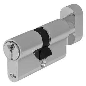 CILINDRO PROFILATO CON POMOLO SERIE 'Y500' mm 25+10+35 = 70 (30+40) nichelato  - YALE