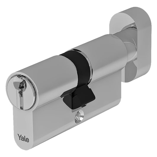 CILINDRO PROFILATO CON POMOLO SERIE 'Y500' mm 25+10+45 = 80 (30+50) nichelato  - YALE