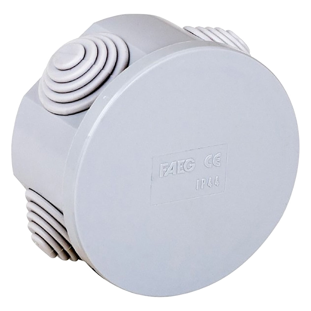 SCATOLA TONDA DA PARETE Ø mm 80 x h.40 - 4 entrate  - FAEG