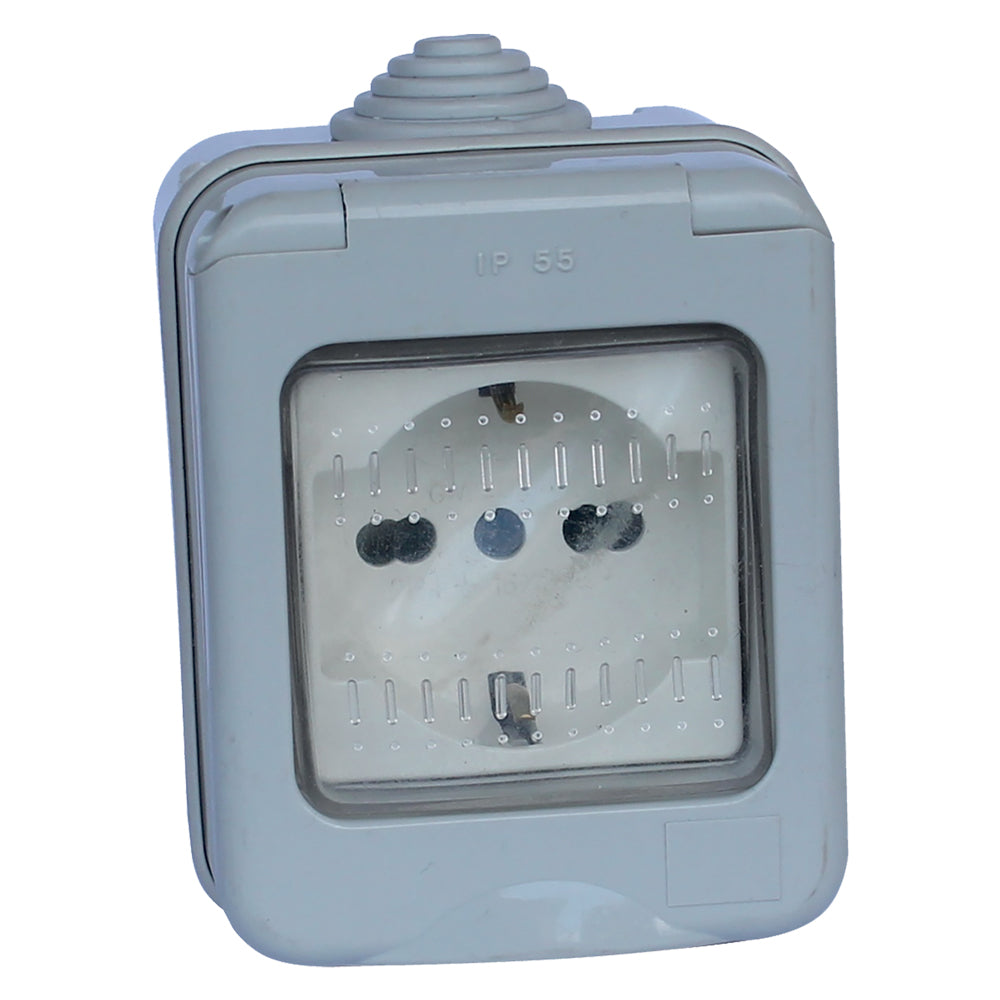 CONTENITORE ESTERNO SOLO PRESA / SCHUKO 1 presa bivalente 10/16A / schuko  - FAEG