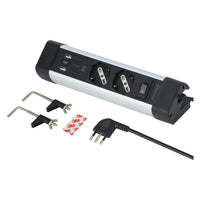 MULTIPRESA DA SCRIVANIA colore nero/argento  - ELECTRALINE