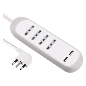 MULTIPRESA BIVALENTE 'GUMMY' 4 prese bival.10/16A + 2 USB 2,1A - art.62061  - ELECTRALINE