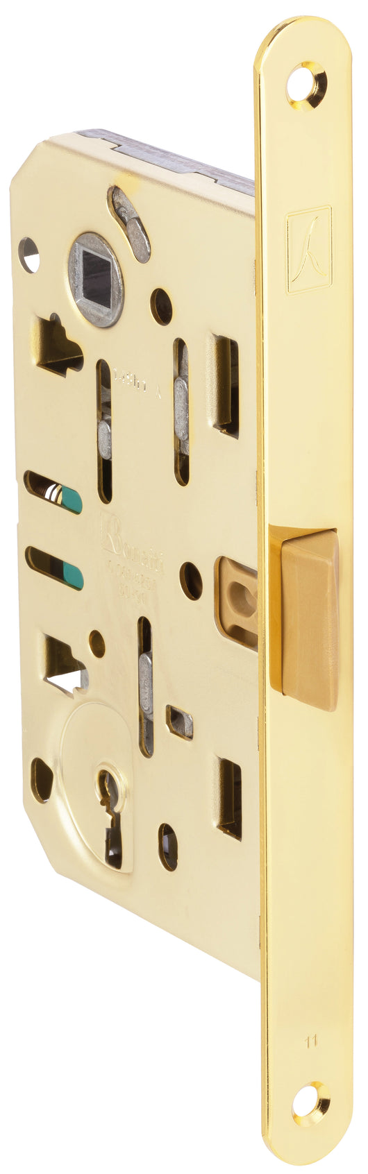 Bonaiti SERRATURA BITTER NG INF. B/TONDO Art. A85 ottonato lucido E.50