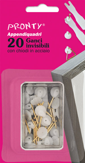 GANCETTO PER QUADRI A 1 PUNTA + APPLICATORE pz. 20 12.00 confezioni