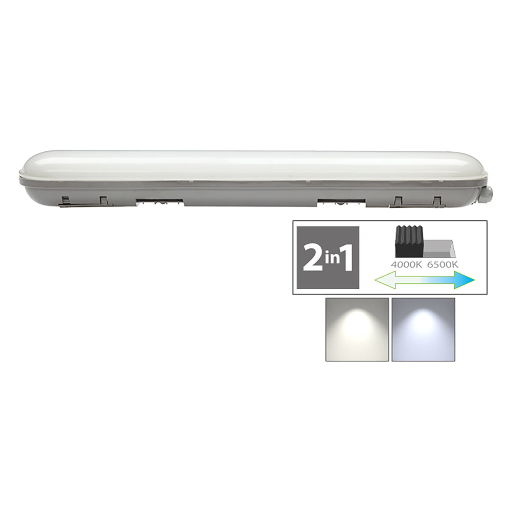PLAFONIERA DOPPIO TUBO LED CAMBIA TONO 2 x 24W - 4000/6500K mm.600 x 100 x 68 mm  - NOVAITALIA