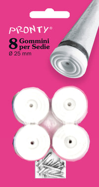 SOTTOSEDIE CON VITE Col. Bianco Ø mm. 25  8 pz. 12.00 confezioni