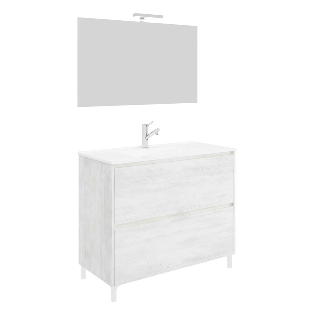 MOBILE BAGNO 'LISBONA' base cm 60 x 47 x h.85 - colore rovere grigio  - SAVINIDUE