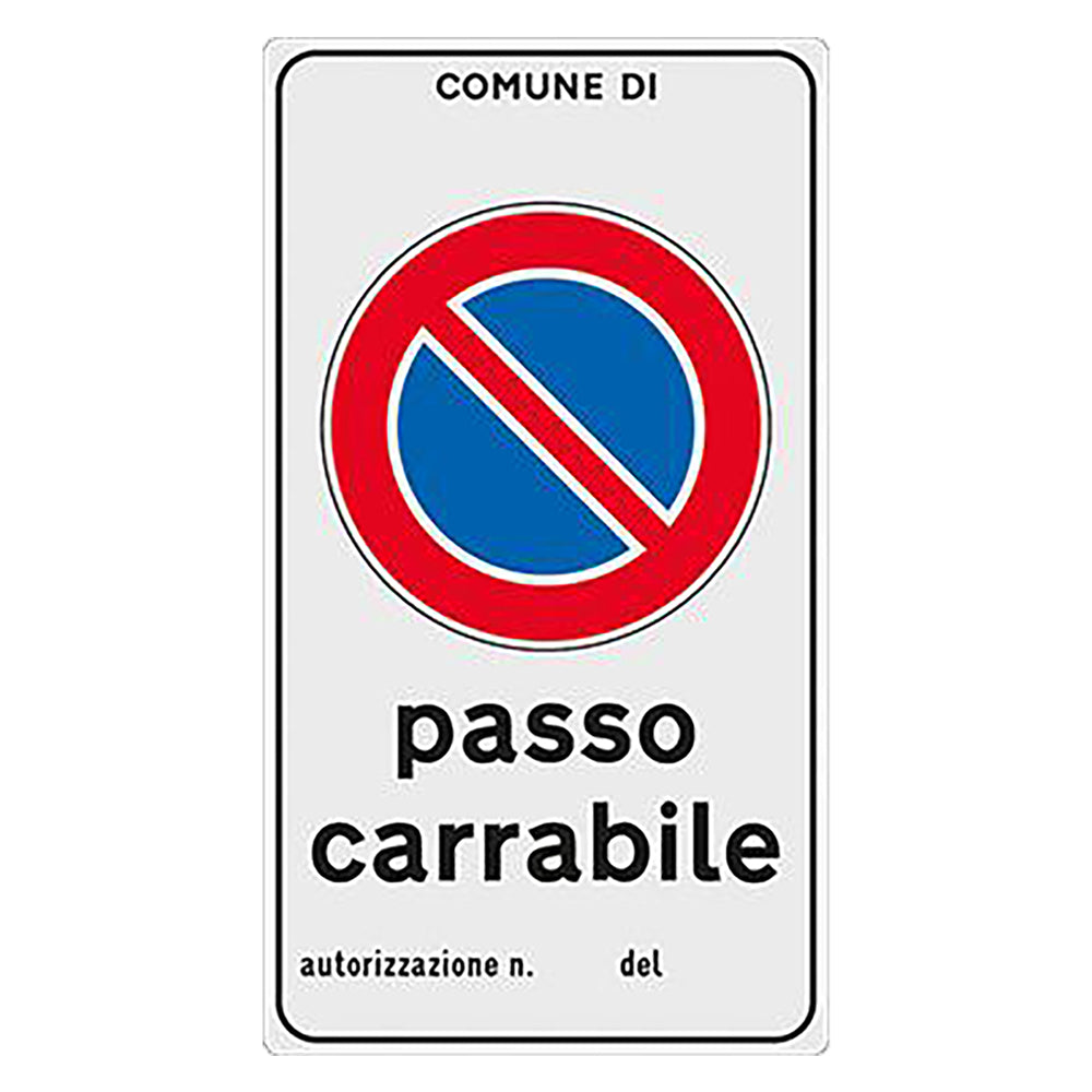 CARTELLO 'PASSO CARRABILE' cm 45 x 25  - EUROSIGNALS