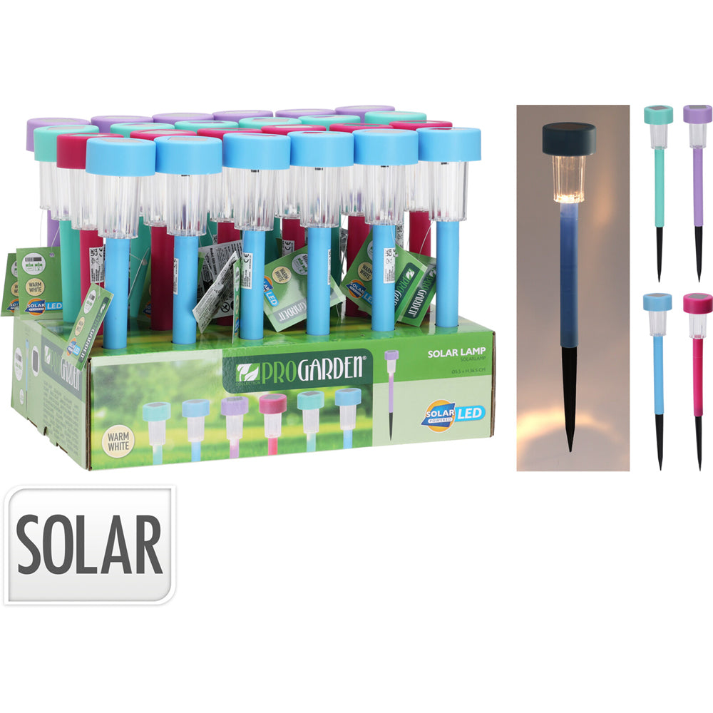 LAMPADA IN PLASTICA AD ENERGIA SOLARE cm 5 x h.36- 24 pezzi