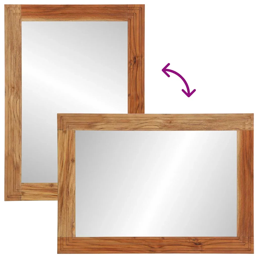 Specchio da Bagno Montaggio a parete marrone 50 x 70 x 3 cm 4017787