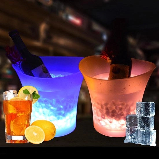 Led-ijsemmer 5 l 2 pezzi champagnekoeler - RGB-cambio di colore - flessenkoeler - feest e bar Ljsemmer 

Nota: 
- "ijsemmer" è tradotto in "flessenkoeler" 
- "pezzi" è aggiunto per indicare che ci sono 2 pezzi