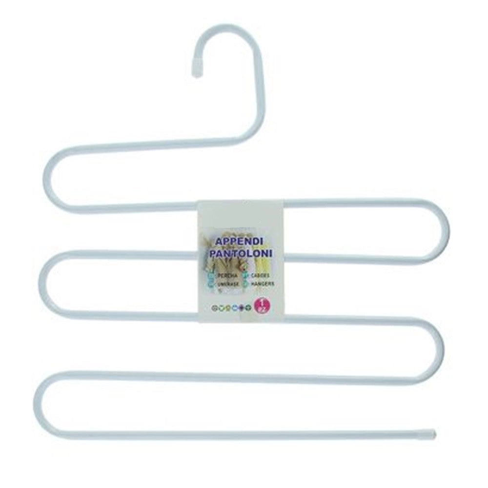 Trade Shop - Gruccia Appendi Pantaloni Jeans Forma A S Multistrato 34x34cm Bianco Salvaspazio 87697 -