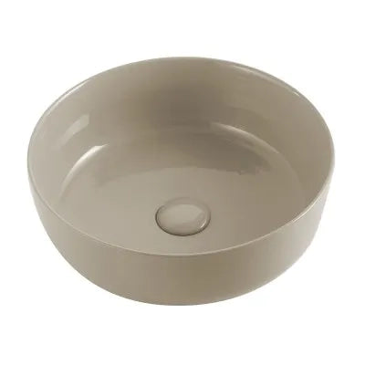 Lavabo da appoggio sabbia tondo 33 cm  in ceramica  Zelos