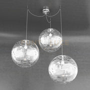 MOON SOSPENSIONE 3 LUCI D.40 CM. VETRO BIANCO 1117-S3-40-BI