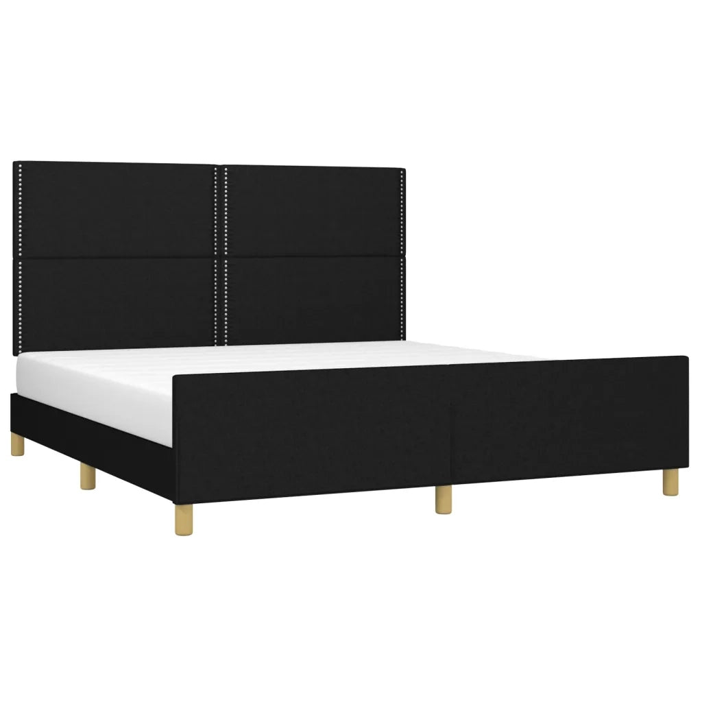 Giroletto senza Materasso Nero 180x200 cm in Tessuto