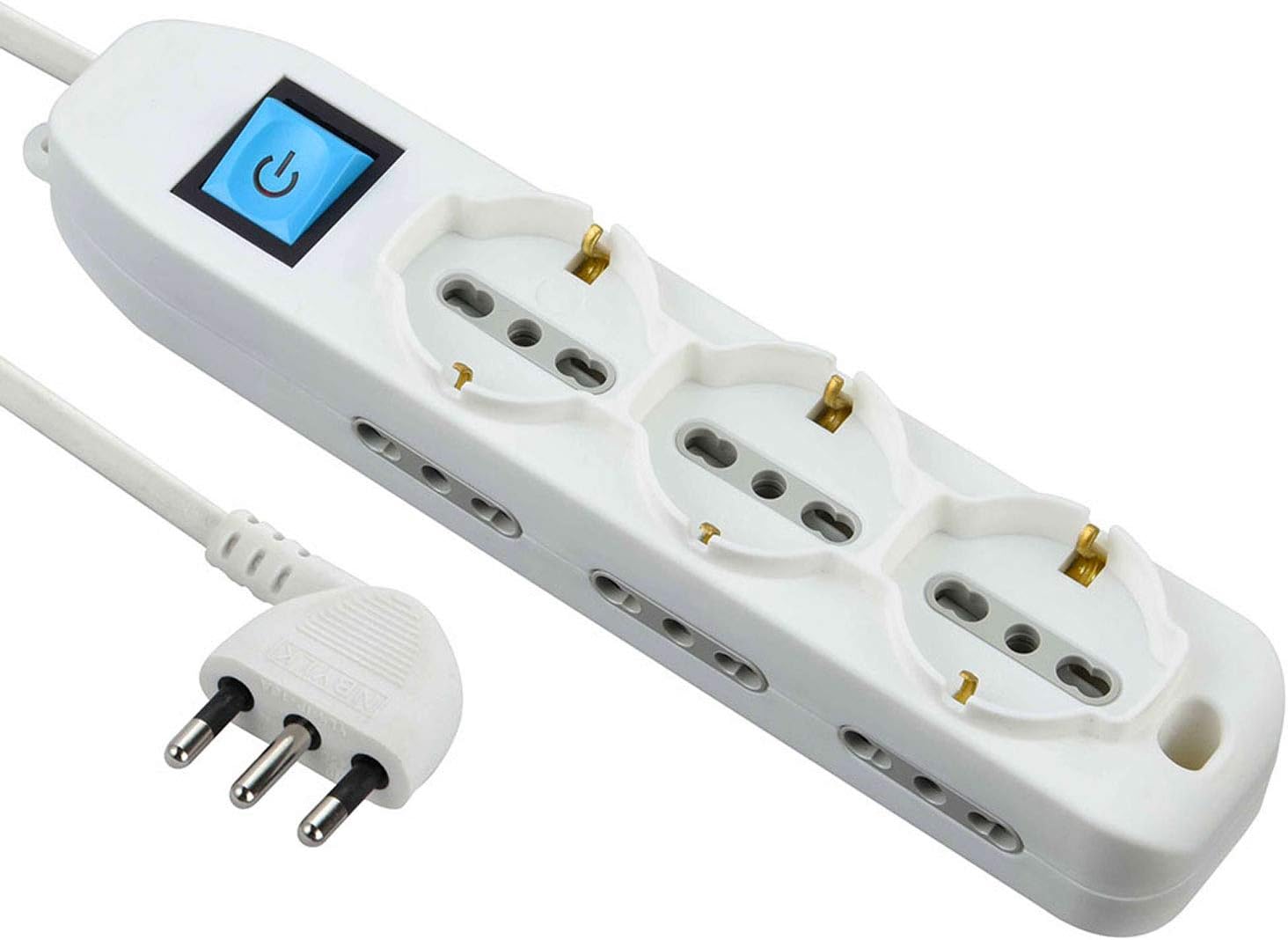 MULTIPRESA CON INTERRUTTORE 3 Schuko + 6 Bival.10/16A - 62002  - ELECTRALINE