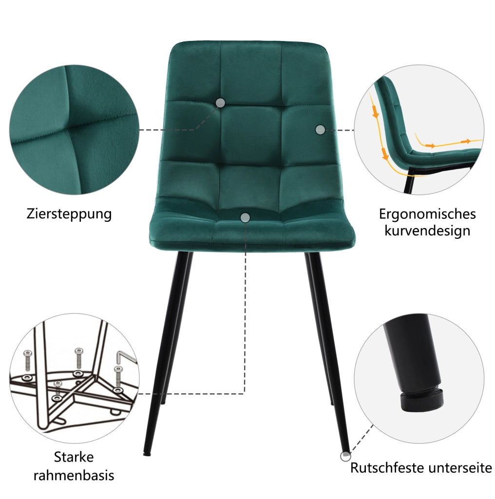 Set da pranzo 5 pezzi con tavolo 140x80 cm e 4 sedie