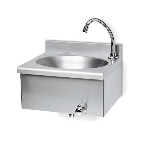 LAVAMANI IN ACCIAIO INOX RUBINETTO COMANDO GINOCCHIO- cm 40x35x20,5- RIVER- pezzi 1