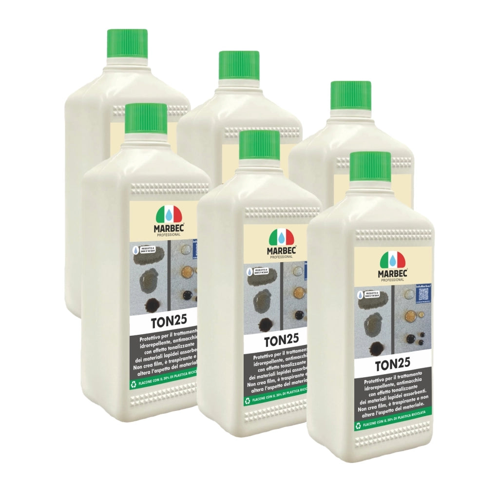 Trattamento idrorepellente antimacchia cotto e pietre TON25   1LTx6Pz