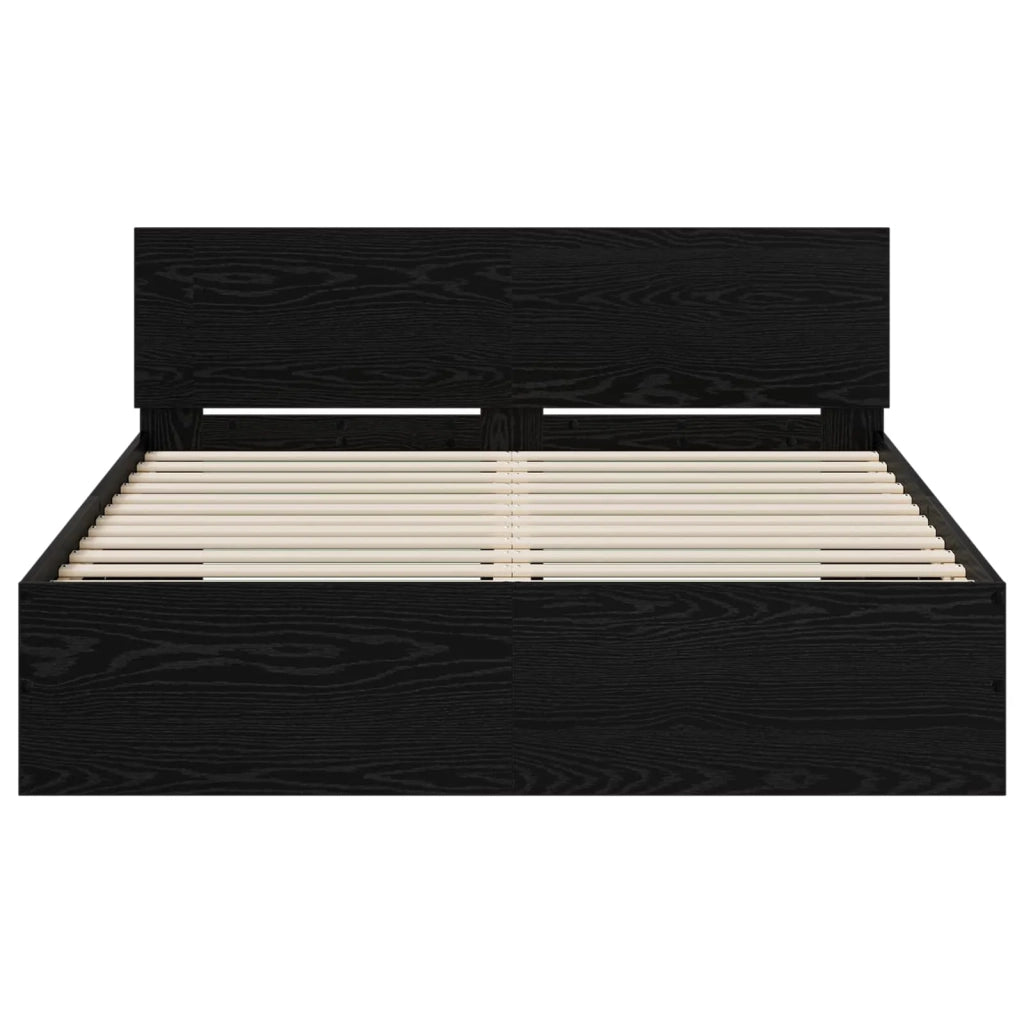 Struttura letto con testata Rovere Nero 160 x 200 cm 3445773