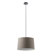 Vivien Sospensione Nera, Paralume Conico Tortora, Attacco E27, Potenza 75W, IP20, Diametro 48cm - Rossini Illuminazione