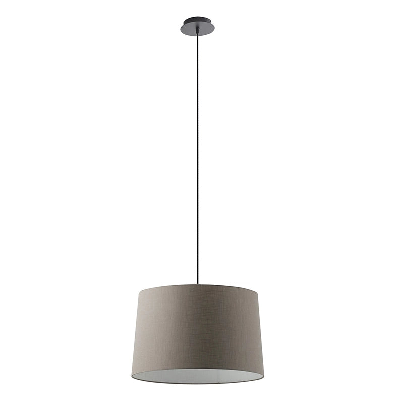 Vivien Sospensione Nera, Paralume Conico Tortora, Attacco E27, Potenza 75W, IP20, Diametro 48cm - Rossini Illuminazione