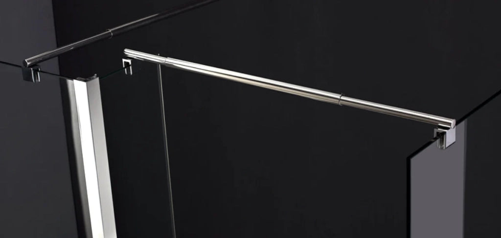 Parete walk-in SCREEN fissa + battente 80 cm (76,5-78,0), anta 25 cm, vetro trasparente, cromo lucido