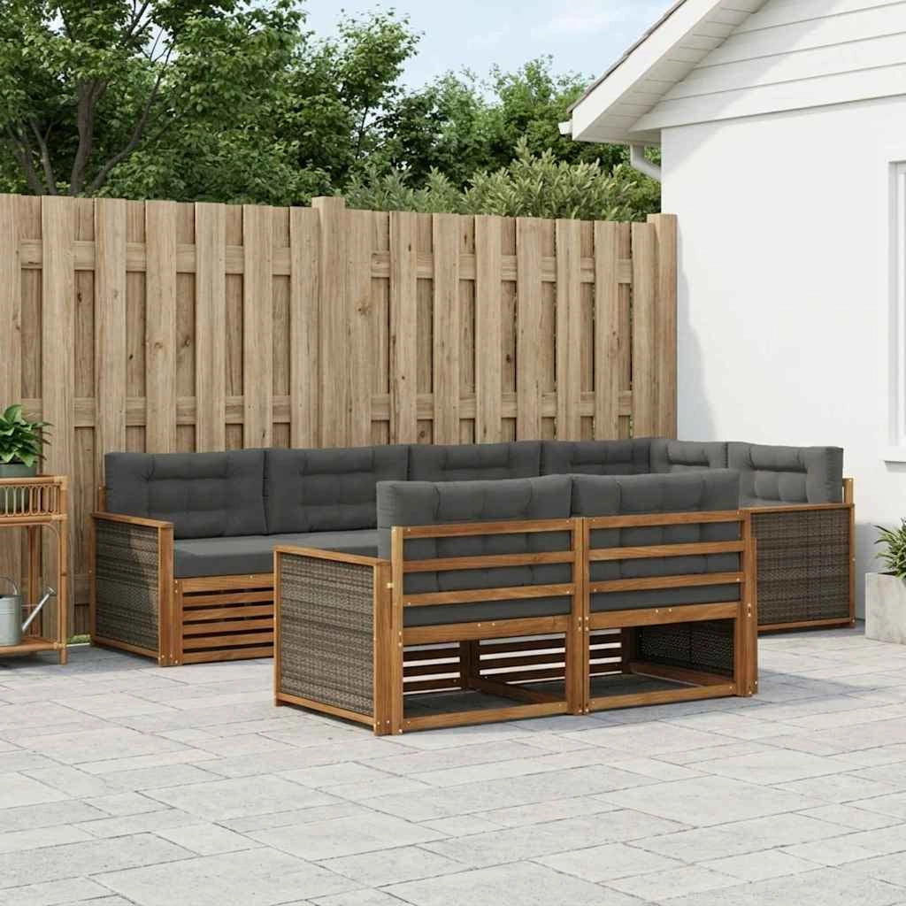 Set di divani da esterno 7 pz Naturale e Antracite 3383470