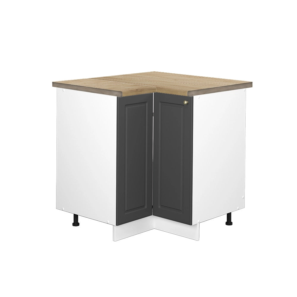 Mobile ad angolo cucina Fame-Line Antracite-oro/Bianco 80.5 cm, PL Rovere Vicco