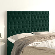 Testiera-Testata-Testiera Decorativa Verde Scuro 144x7x118/128 cm Velluto