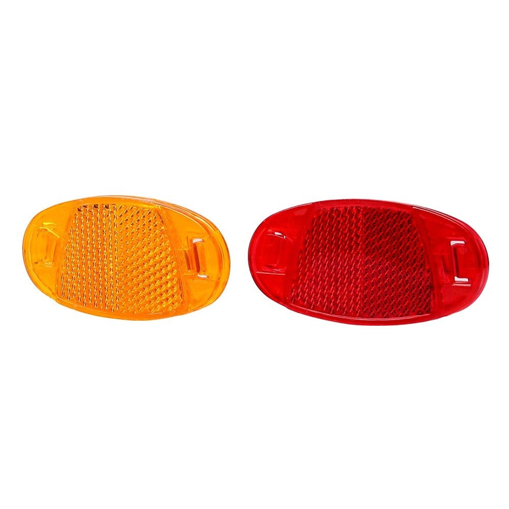 Trade Shop - 2 Riflettori Catarifrangenti Ovale Per Ruote Anteriore Posteriore Bici Xc-1621 -