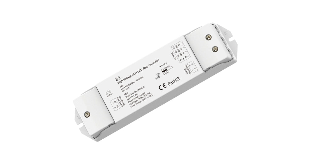 Cetralina Rivevitore Dimmerabile Controller Striscia Led 220v 3ch Canali 3A