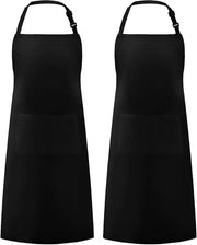 Cintura estensibile a due pezzi in stile apron, impermeabile e resistente all'acqua, con due tasche, unisex, adatto per cuochi (nero).