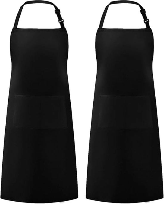 Cintura estensibile a due pezzi in stile apron, impermeabile e resistente all'acqua, con due tasche, unisex, adatto per cuochi (nero).