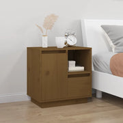 Comodino-Tavolino da notte ambra 50x34x50 cm in Legno Massello di Pino