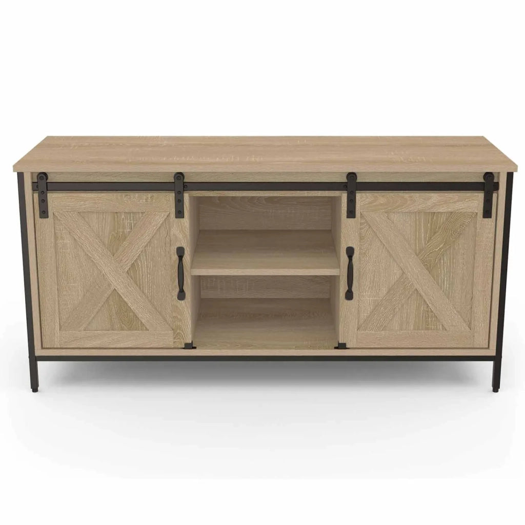 IDMarket - Porta TV 113 cm 2 porte scorrevoli QUEBEC design industriale